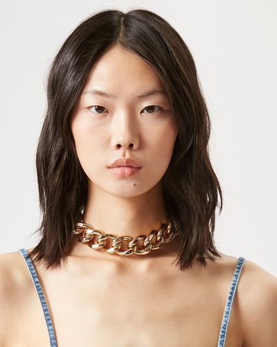Ras de cou chaîne oversize links - Doré - Woman - 7