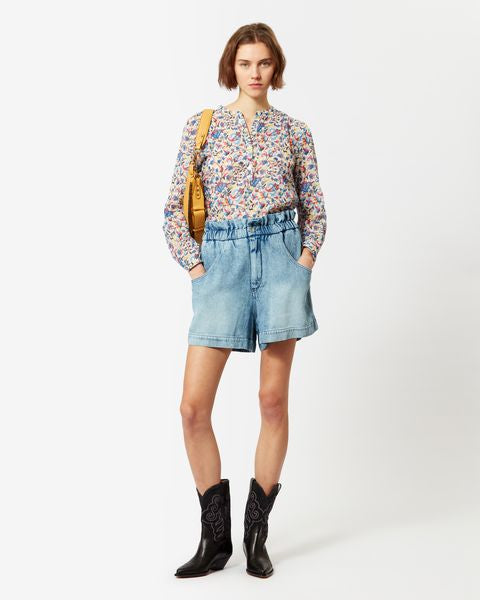 Titea shorts in denim Woman Azzurro 4