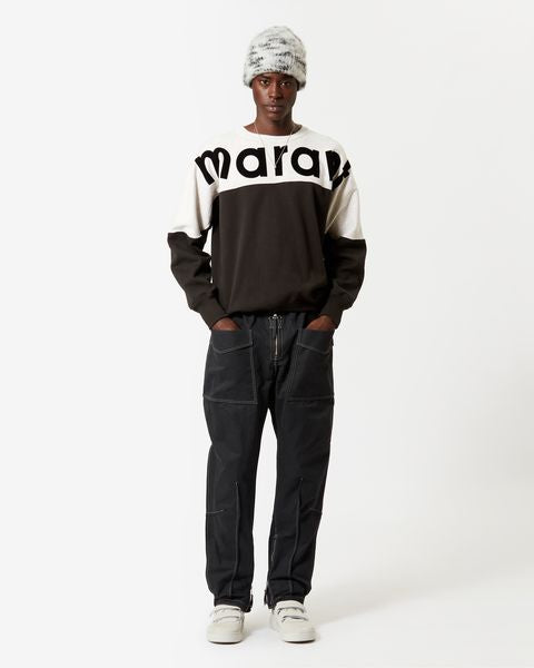 Zweifarbiges sweatshirt howley mit „marant“-logo Man Schwarz gewaschen 4