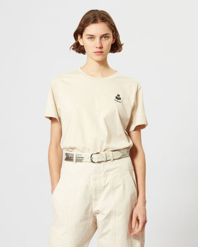 Aby cotton t-shirt with logo - Beige - Woman - 4