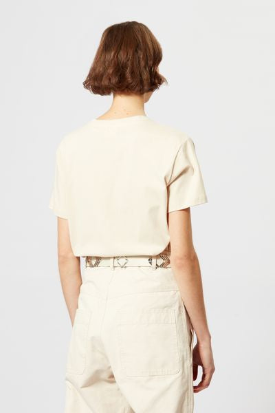 T-shirt aby in cotone con logo - Beige - Woman - 10