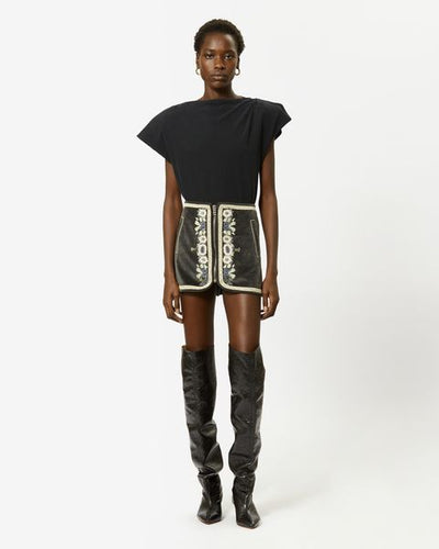 T-shirt asimmetrica a maniche corte sebani - Nero - Woman - 1