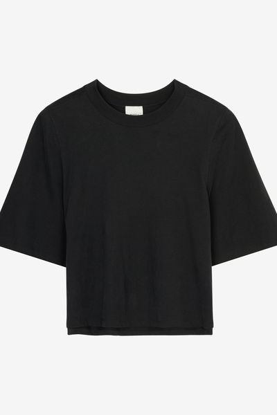 T-shirt à épaulettes en coton ben - Noir - Woman - 1