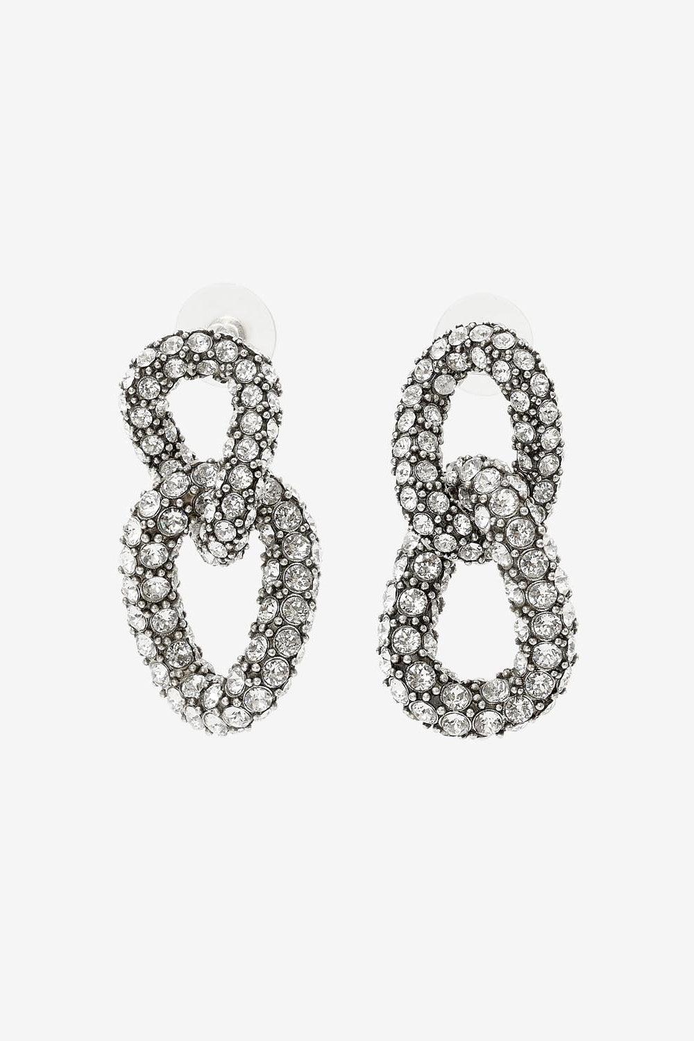 Orecchini con strass funky ring - Argento - Woman - 1