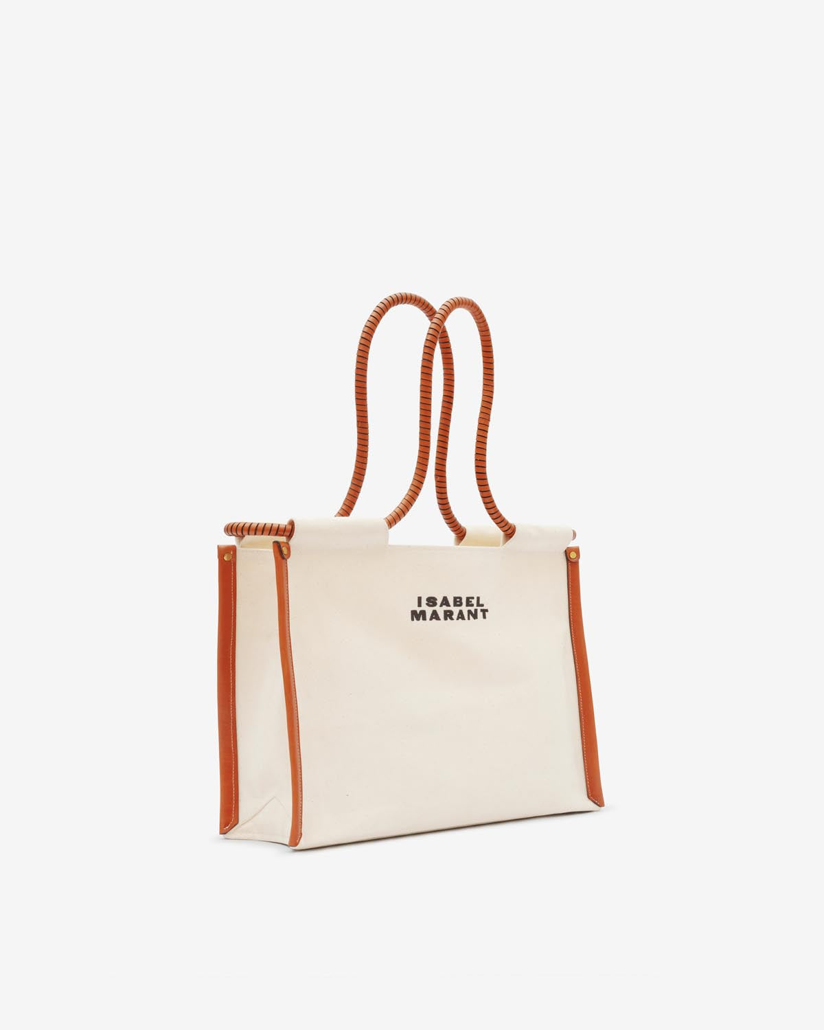 Toledo canvas tote bag - Ecru-cognac - Woman - 5