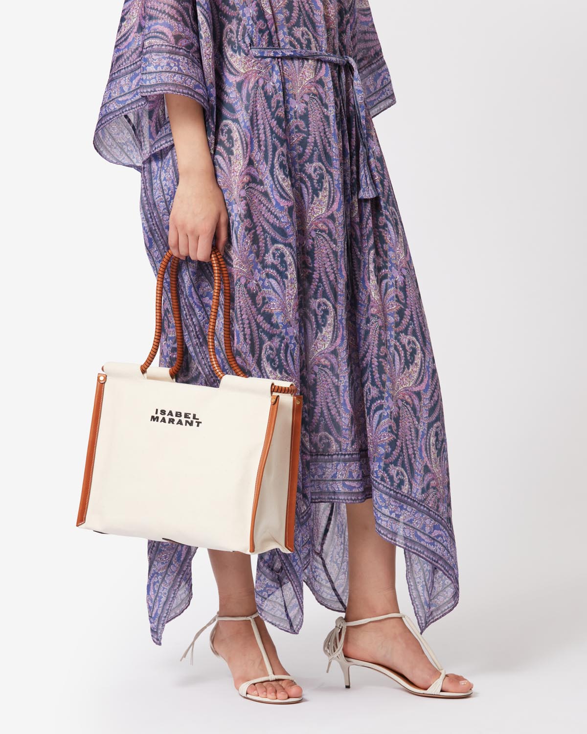 Toledo canvas tote bag - Ecru-cognac - Woman - 4