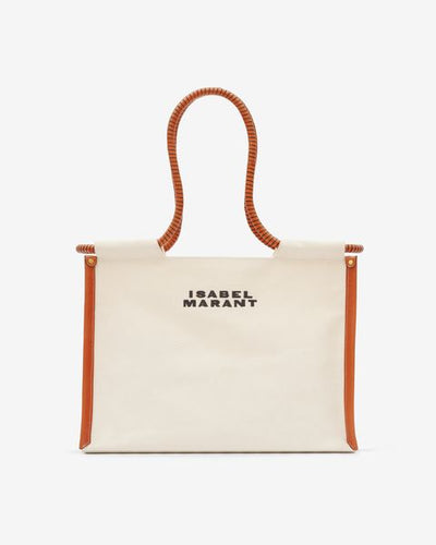 Toledo canvas tote bag - Ecru-cognac - Woman - 6