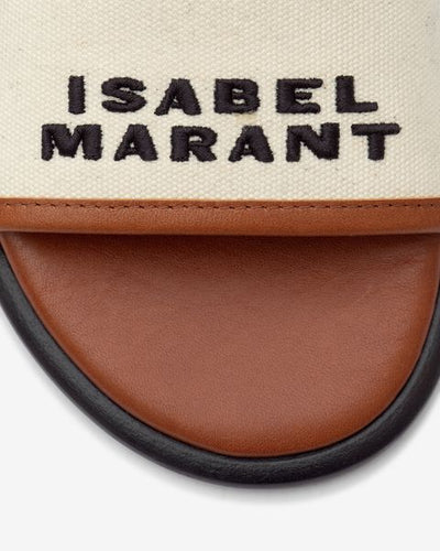 Vikee sandali in pelle con logo - Ecru-cognac - Woman - 5