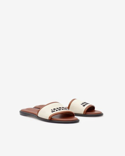 Vikee sandali in pelle con logo - Ecru-cognac - Woman - 3