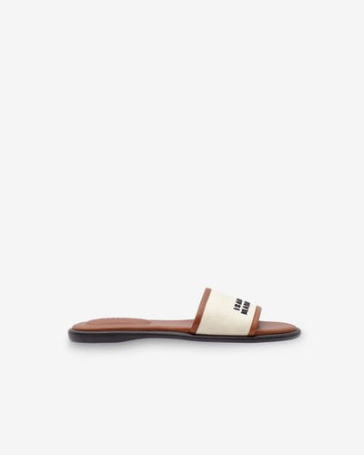 Vikee sandali in pelle con logo - Ecru-cognac - Woman - 1