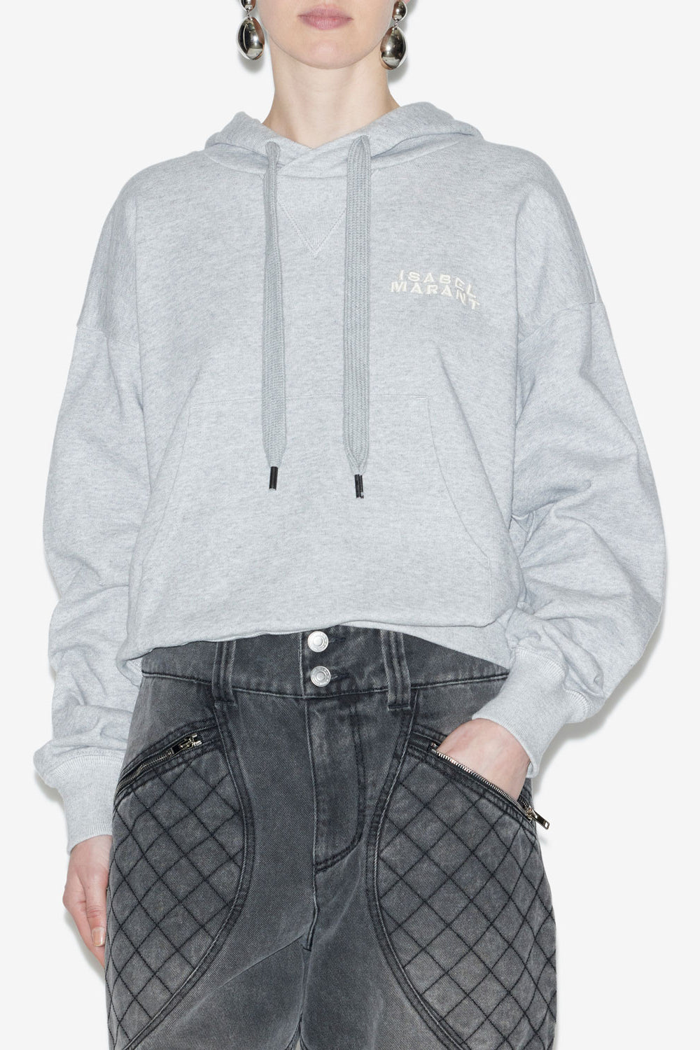 Sweatshirt sylla en coton uni - Gris - Woman - 4