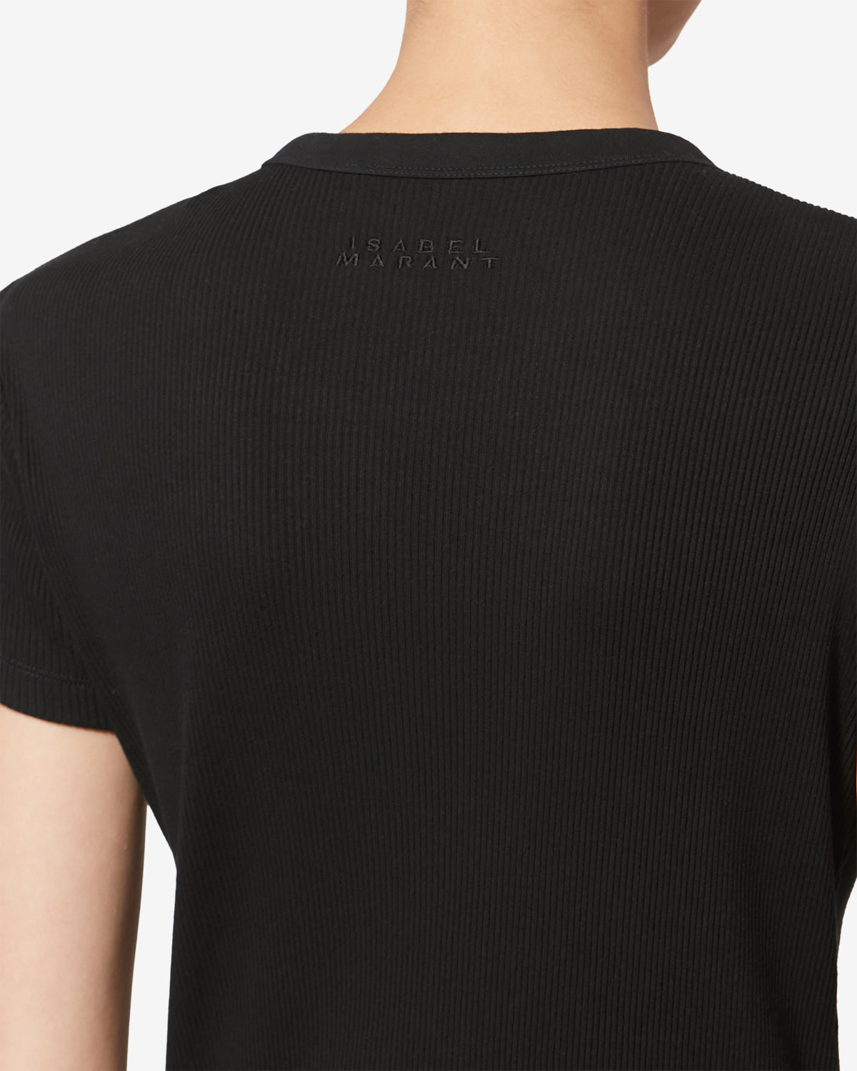 Taomi 골지 마감 코튼 쇼트 슬리브 티셔츠 - 검은색 - Woman - 6