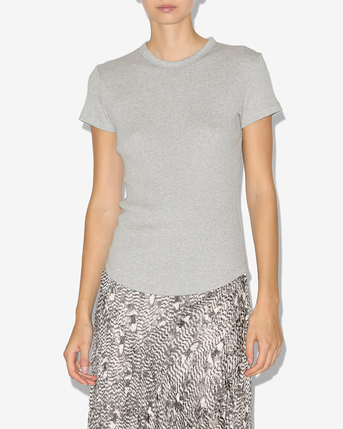 Taomi ribbed short-sleeve cotton t-shirt - Gray - Woman - 6