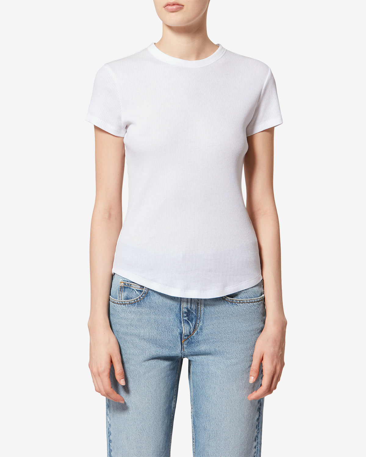 Taomi ribbed short-sleeve cotton t-shirt - White - Woman - 3