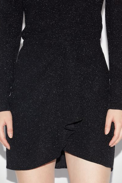 Bergen short sequin skirt - Black - Woman - 6