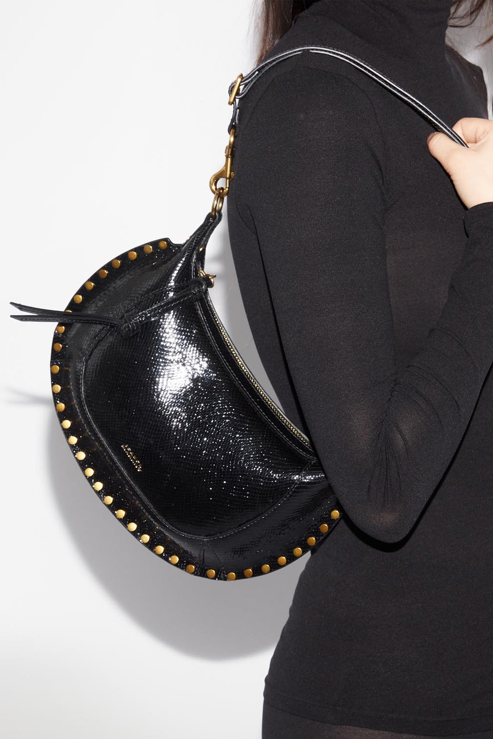 Oskan moon borsa a spalla in pelle - Nero - Woman - 2