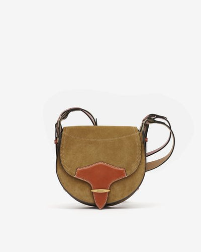 Botsy day shoulder bag in suede leather - Khaki - Woman - 2