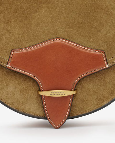 Botsy day shoulder bag in suede leather - Khaki - Woman - 6