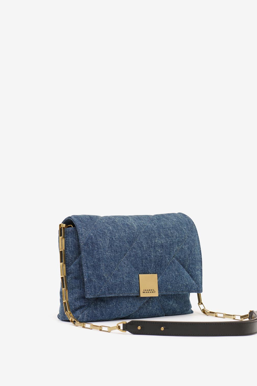 Borsa in pelle trapuntata merine puffy - Blu scuro - Woman - 4