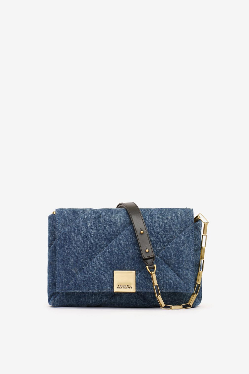 Borsa in pelle trapuntata merine puffy - Blu scuro - Woman - 1