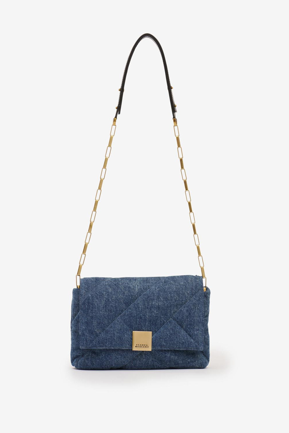Borsa in pelle trapuntata merine puffy - Blu scuro - Woman - 5