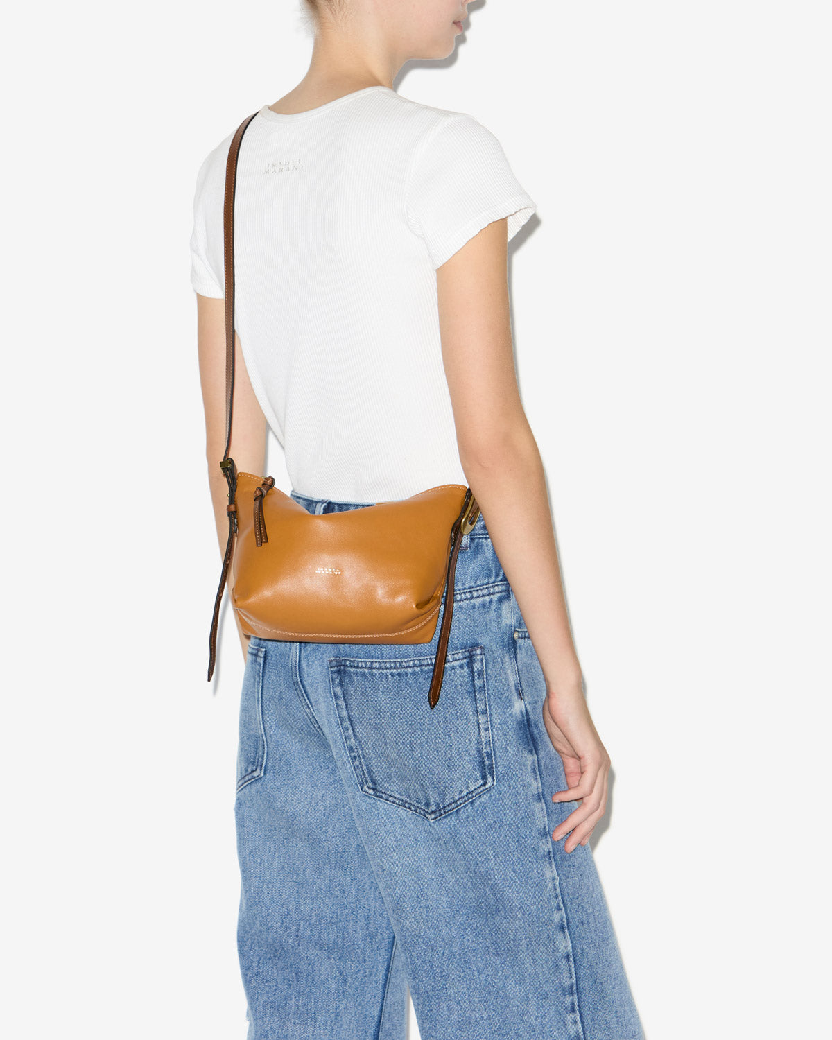 Bolso mini de piel de cordero leyden - Cognac - Woman - 4