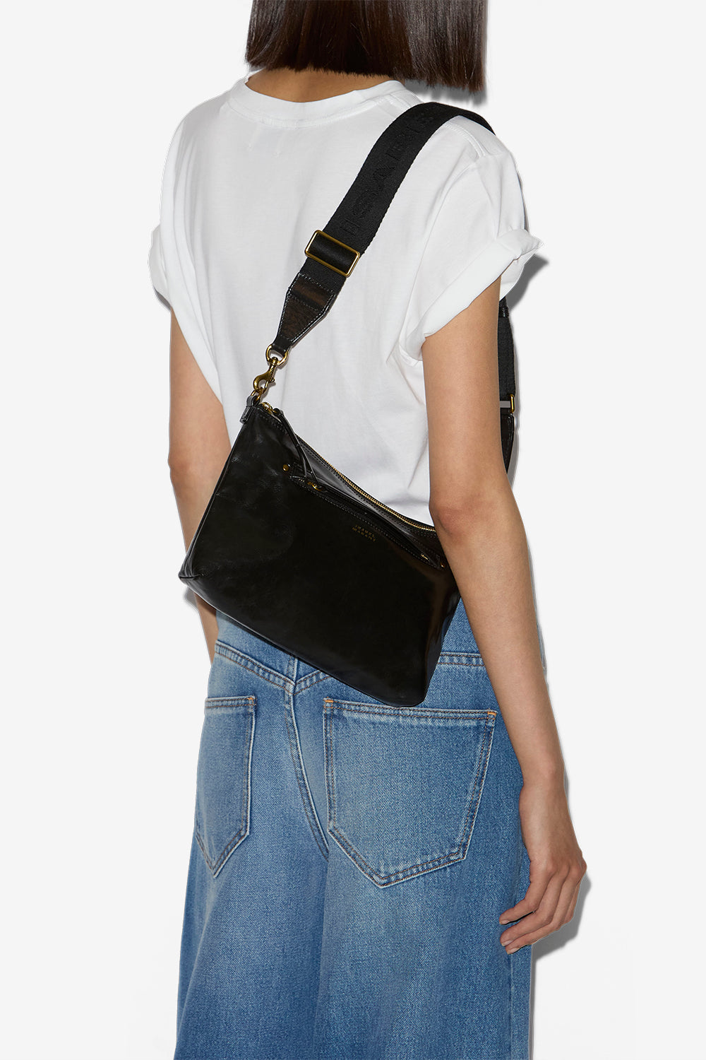 Borsa a tracolla in pelle nessah - Nero - Woman - 3