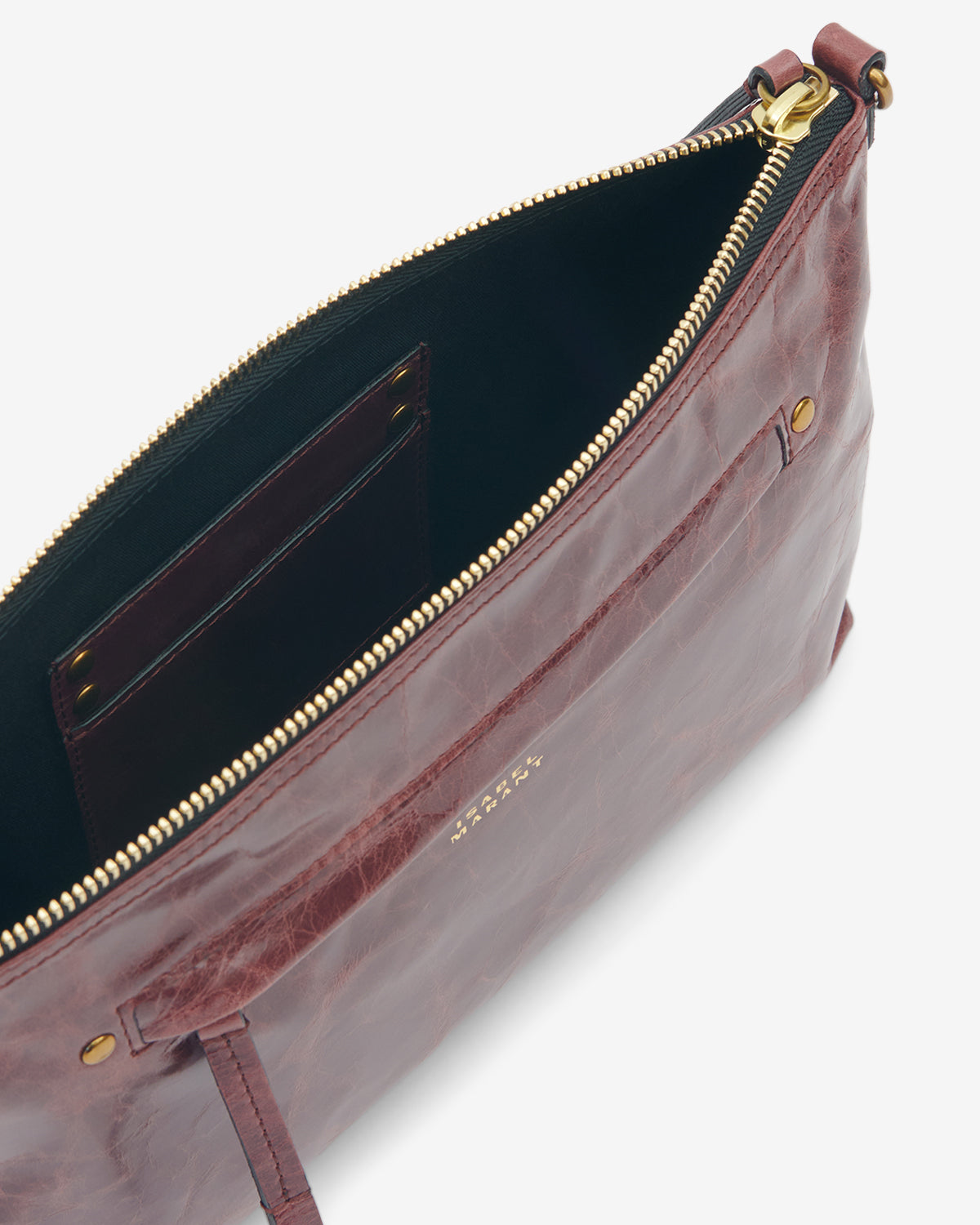 Bolso bandolera nessah de piel brillante - Grapefruit - Woman - 3