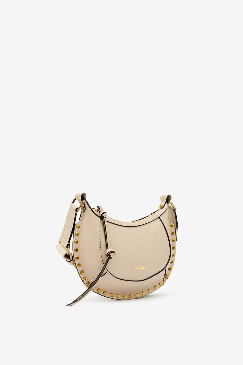 Mini moon leather shoulder baguette bag - Light beige - Woman - 5