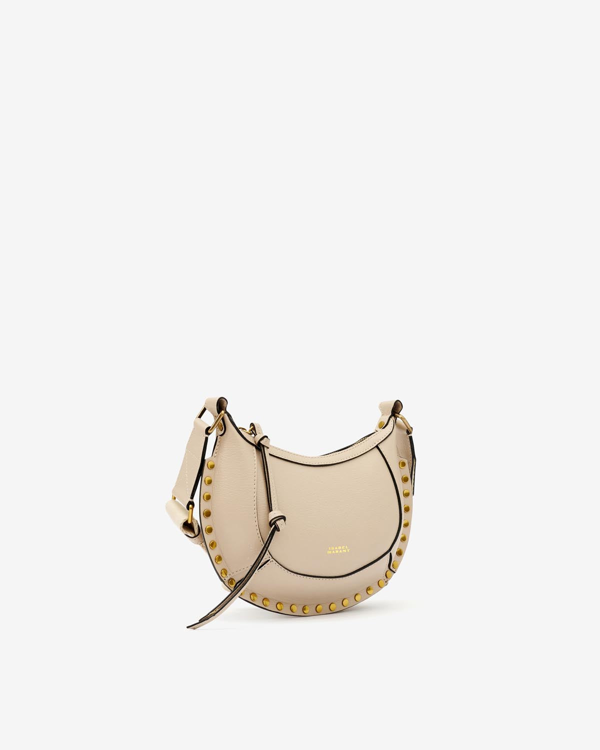Mini moon leather shoulder baguette bag - Light beige - Woman - 5
