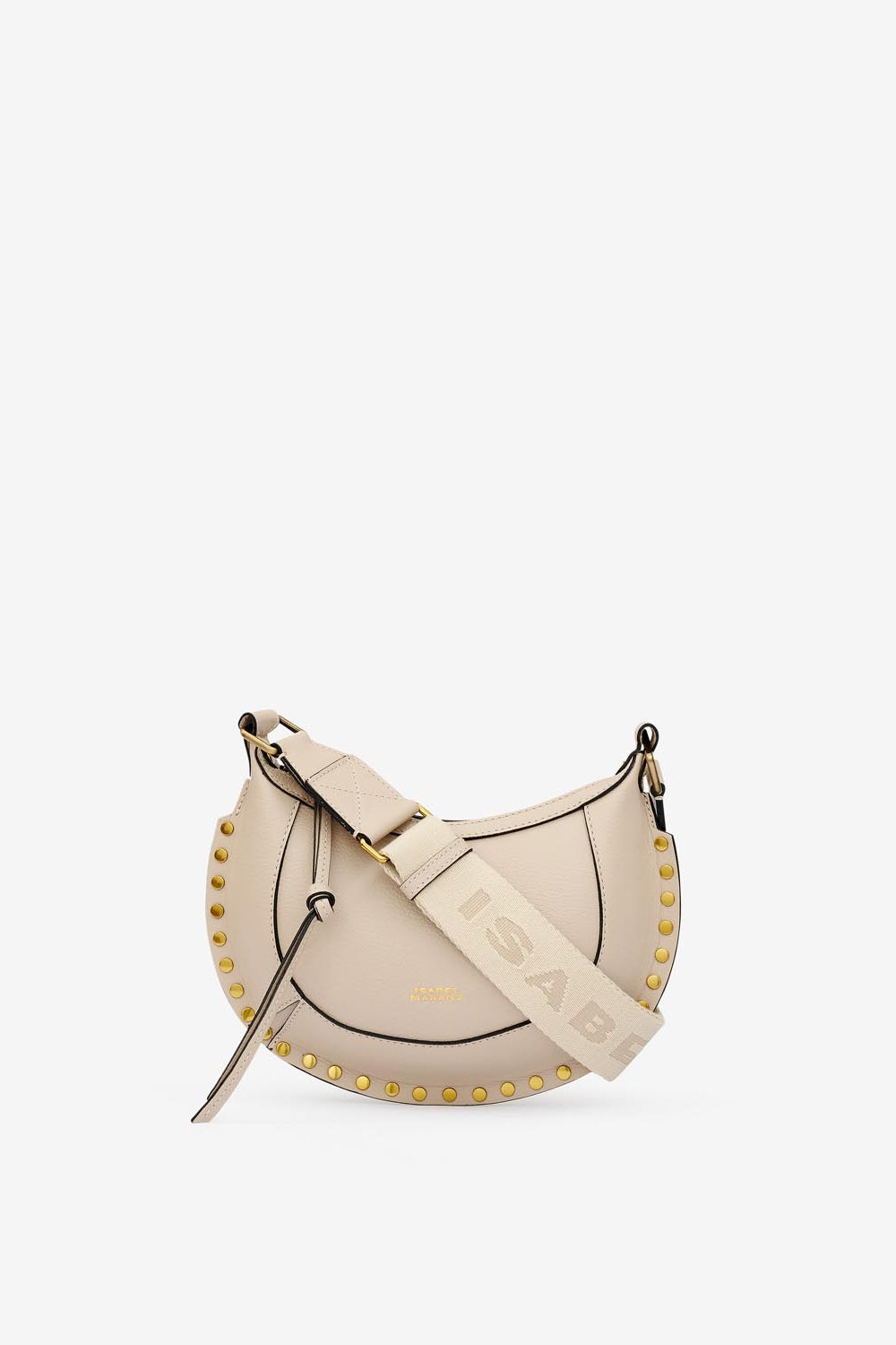 Mini moon leather shoulder baguette bag - Light beige - Woman - 1