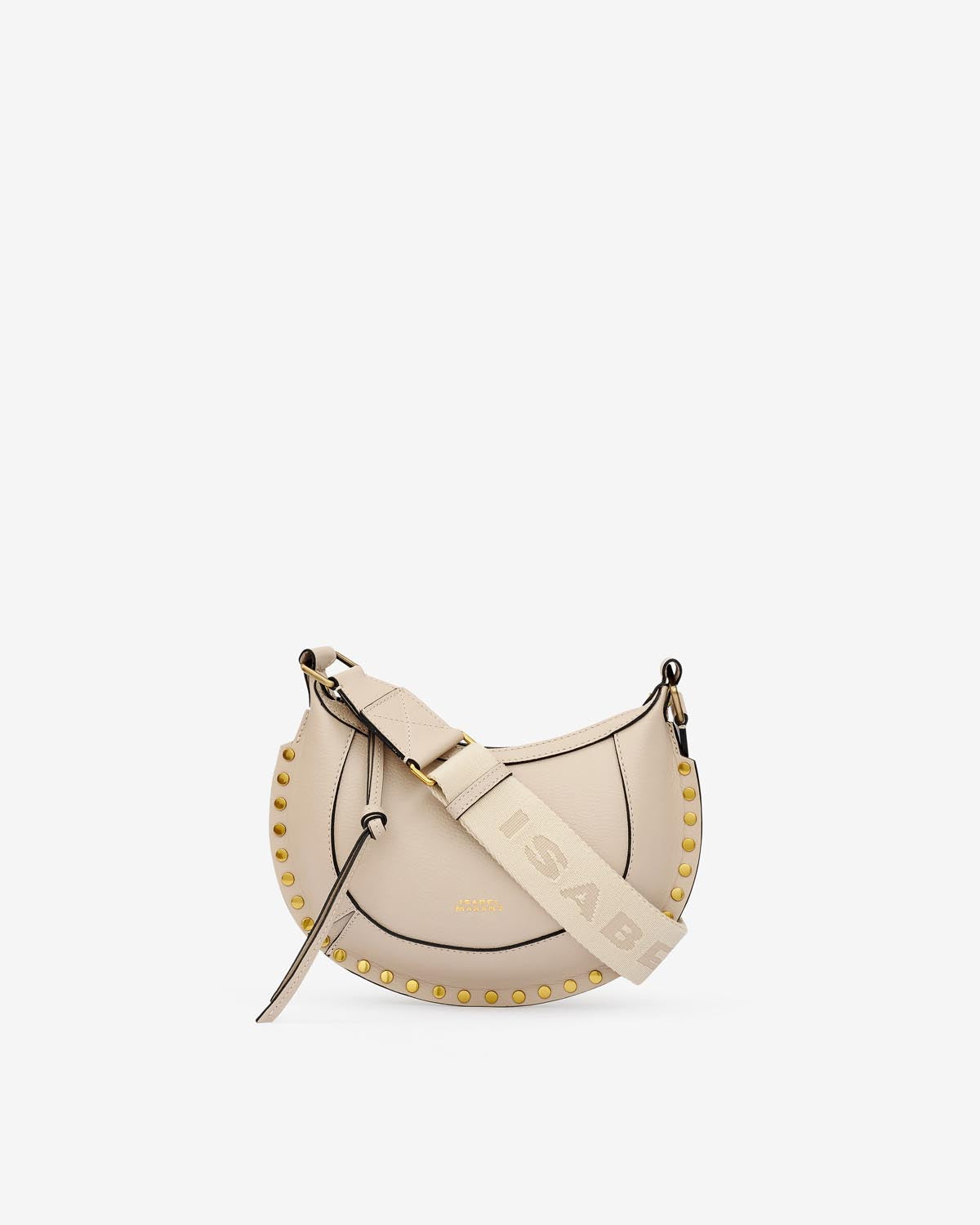 Mini moon leather shoulder baguette bag - Light beige - Woman - 1