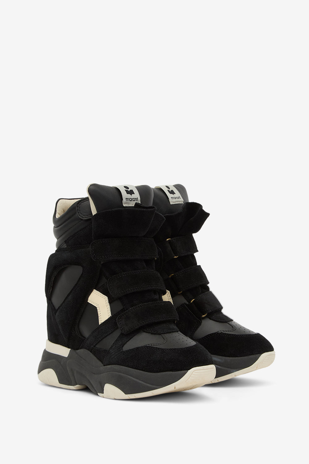 Sneakers balskee alte con zeppa in pelle - Nero - Woman - 3