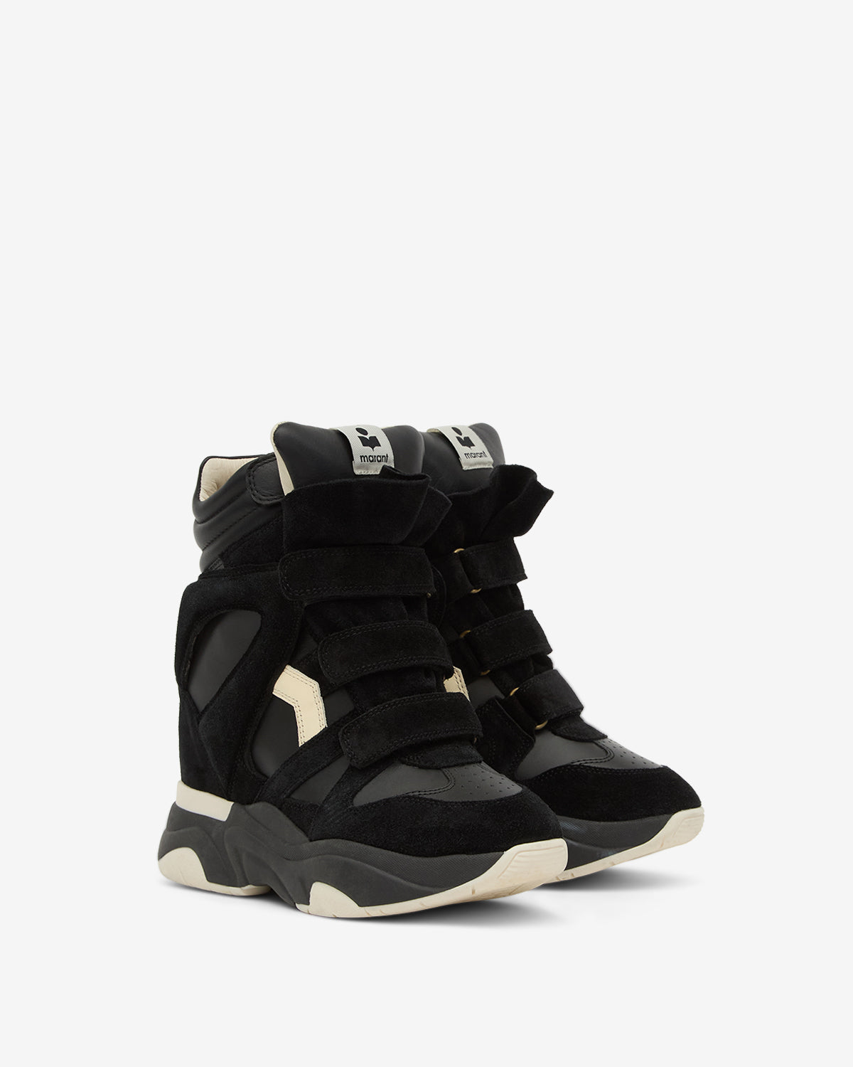 Sneakers balskee alte con zeppa in pelle - Nero - Woman - 3
