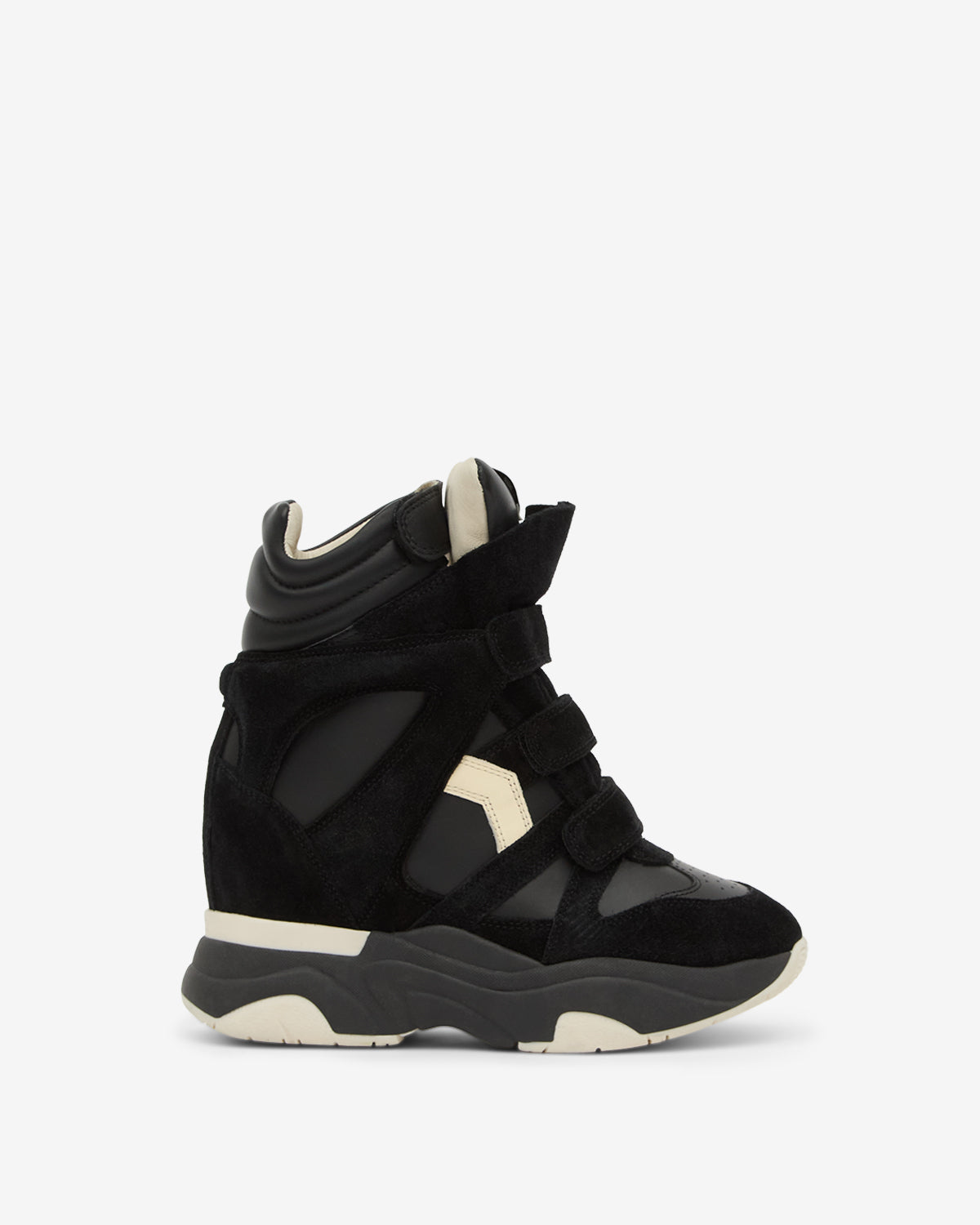 Sneakers balskee alte con zeppa in pelle - Nero - Woman - 1