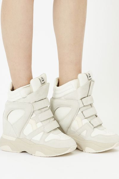 Sneakers balskee alte con zeppa in pelle - Bianco - Woman - 5