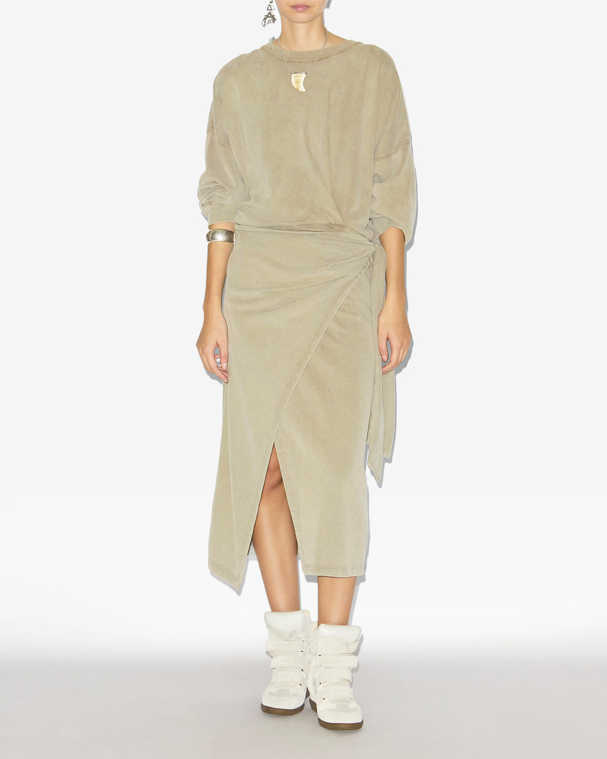 Baskets compensées bekett en cuir - Écru - Woman - 5