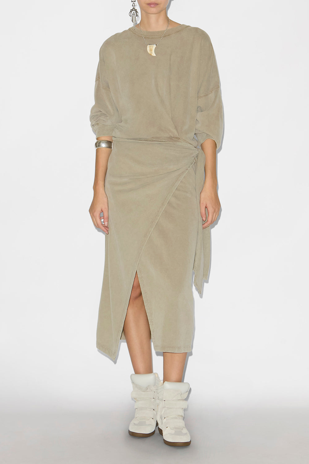 Sneakers bekett con zeppa in pelle - Ecru - Woman - 6