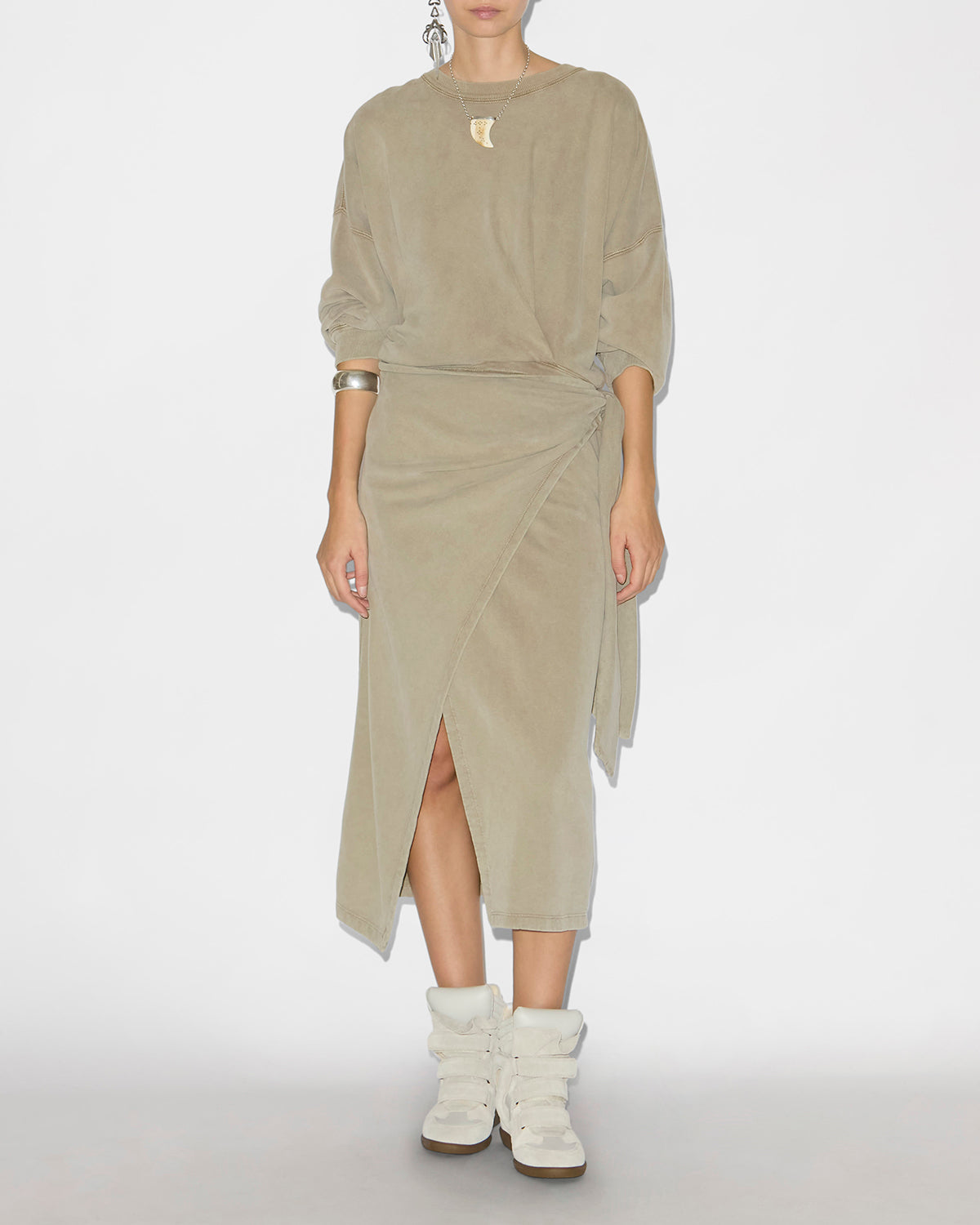 Baskets compensées bekett en cuir - Écru - Woman - 6