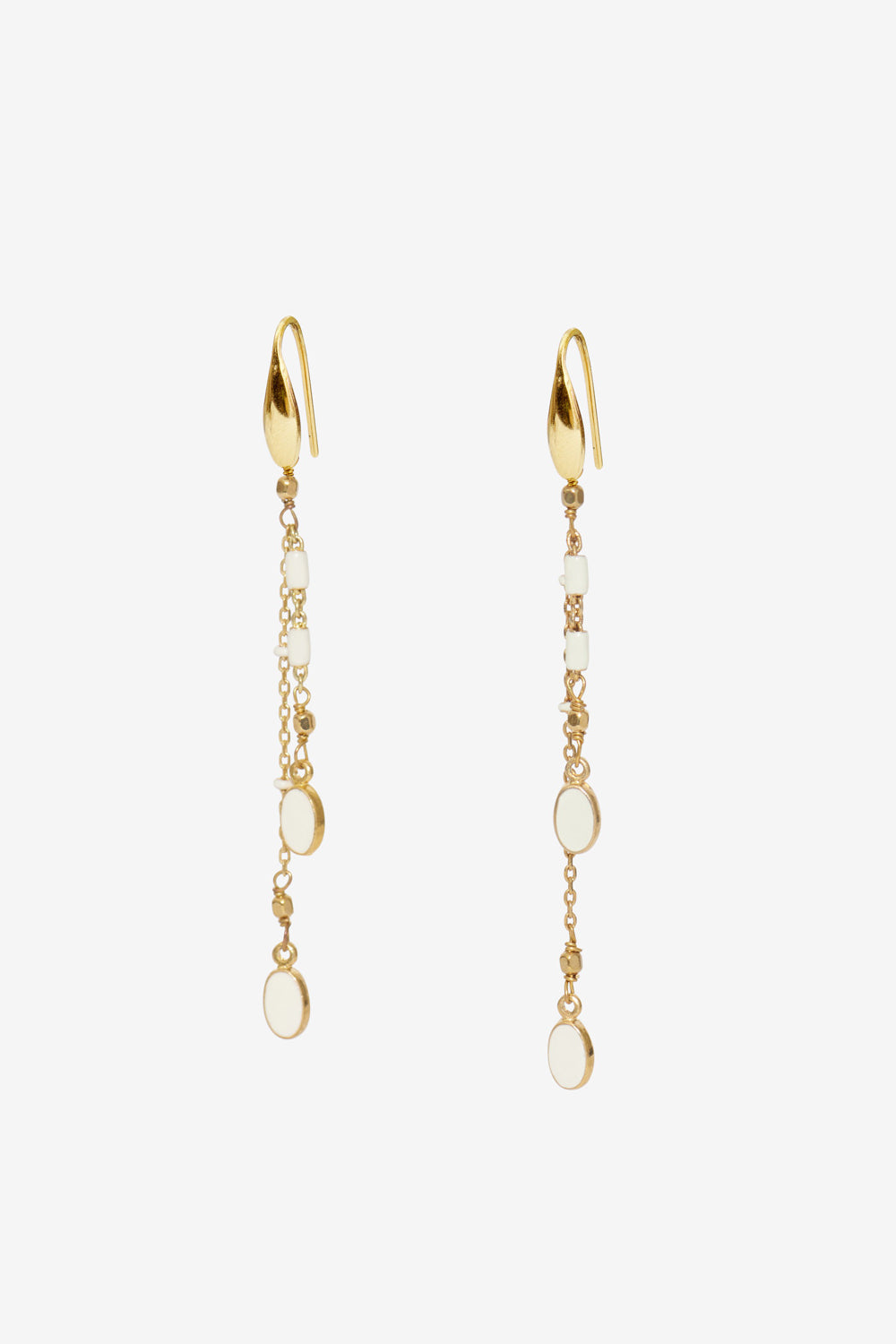 Orecchini dorati con nappe casablanca - Ecru - Woman - 1