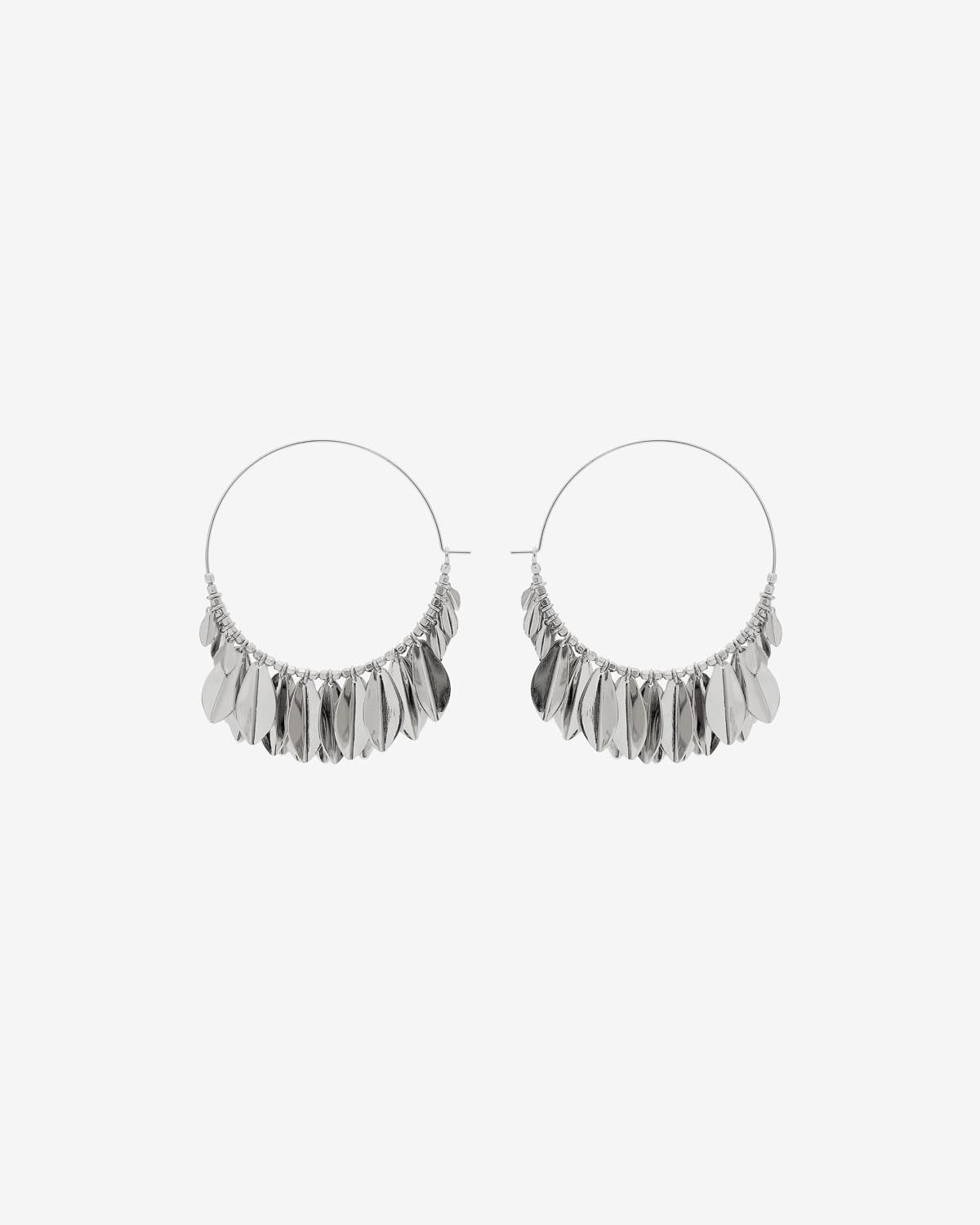 Metal shiny leaf earrings Woman Silver 3