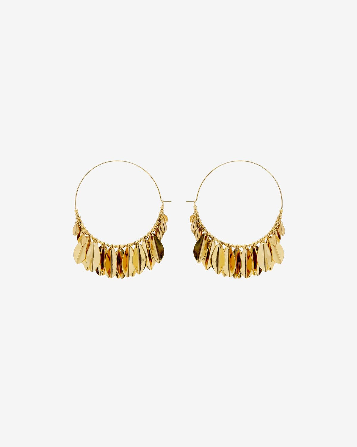 Metal shiny leaf earrings Woman Gold 3