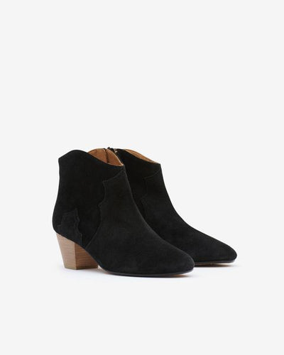 Dicker suede calfskin leather boots - Black - Woman - 5