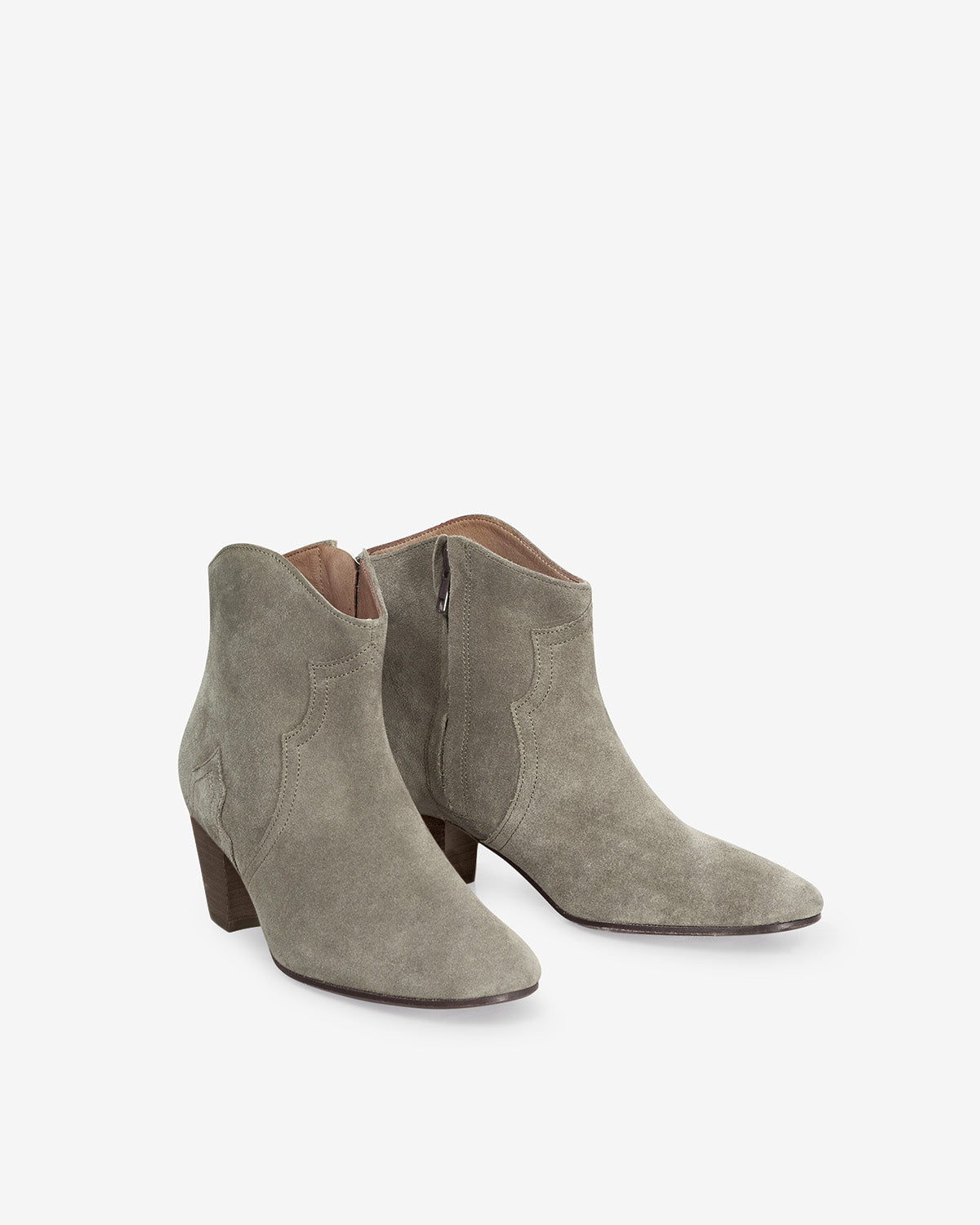 Boots dicker aus kalbs-veloursleder - Taupe - Woman - 3