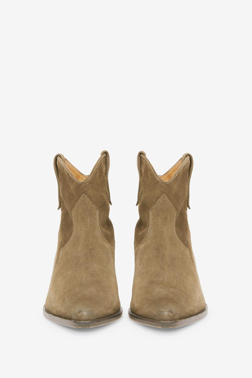 Stivali dewina da cowboy in pelle di vitello scamosciata - Taupe - Woman - 4