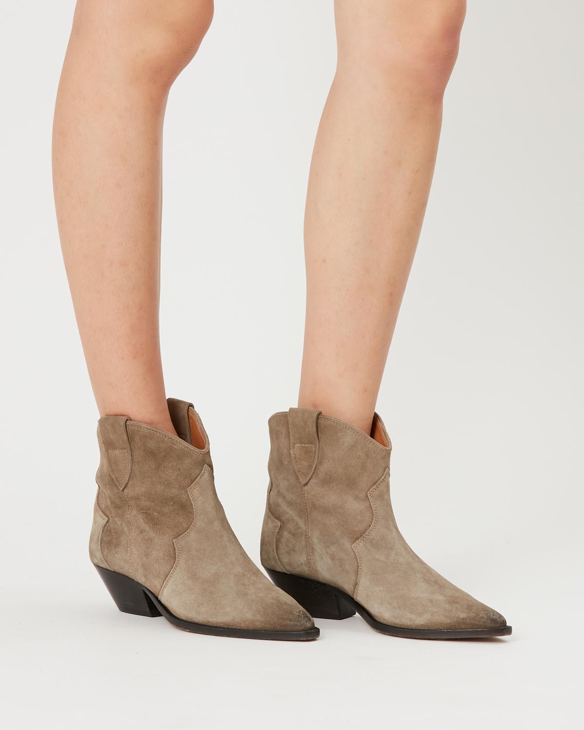 Stivali dewina da cowboy in pelle di vitello scamosciata - Taupe - Woman - 5