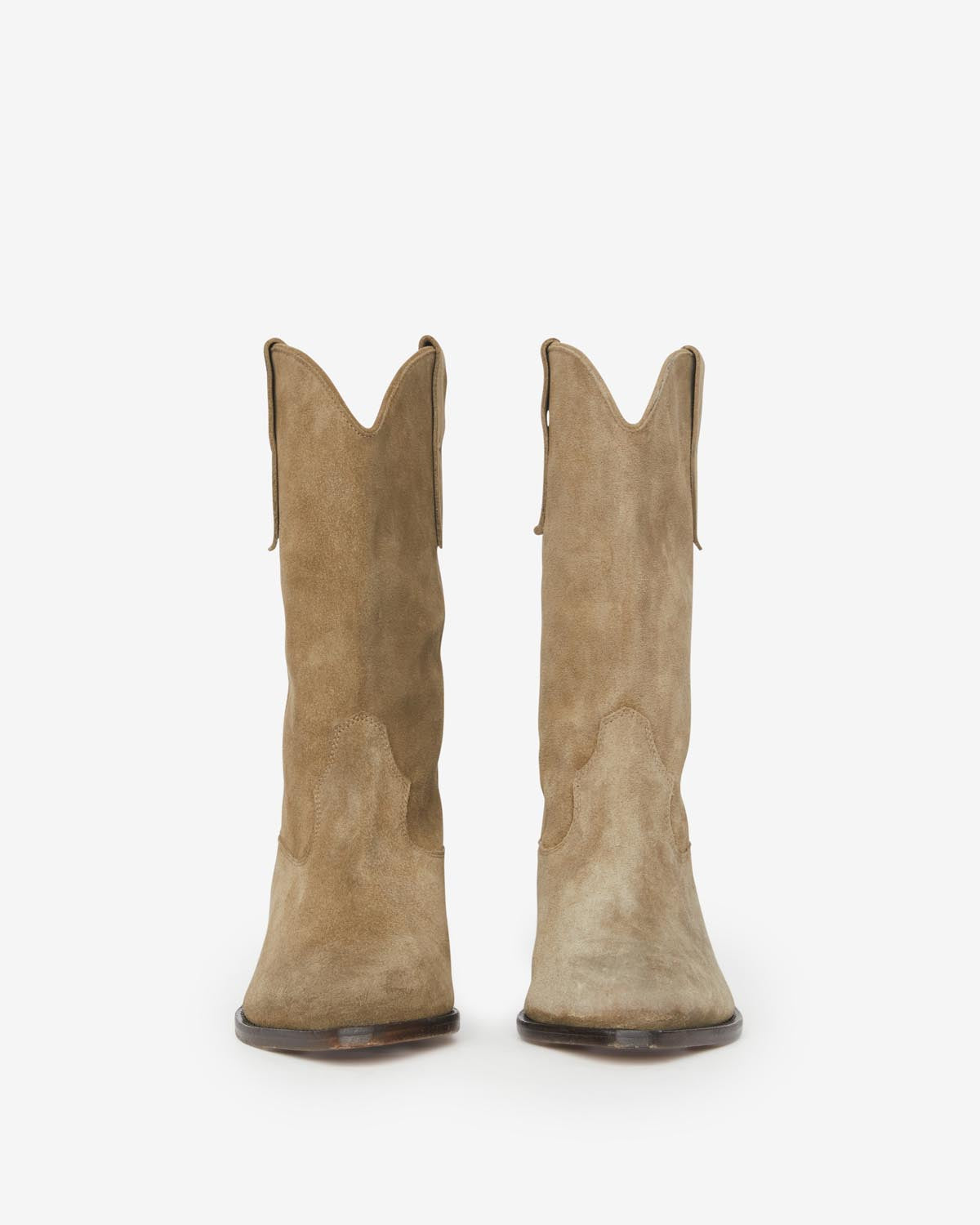 Duerto suede calfskin leather cowboy boots - Taupe - Woman - 4