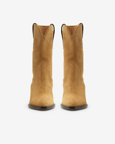 Bottes santiag dahope en cuir de veau velours  - Taupe - Woman - 3