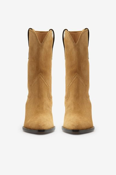 Bottes santiag dahope en cuir de veau velours  - Taupe - Woman - 3