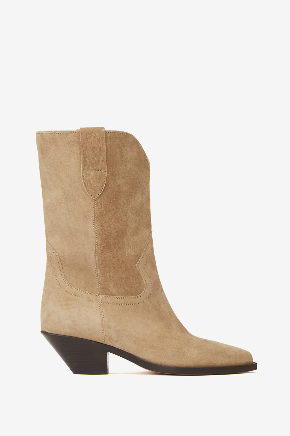 Stivali dahope texani in pelle di vitello scamosciata - Light beige - Woman - 1